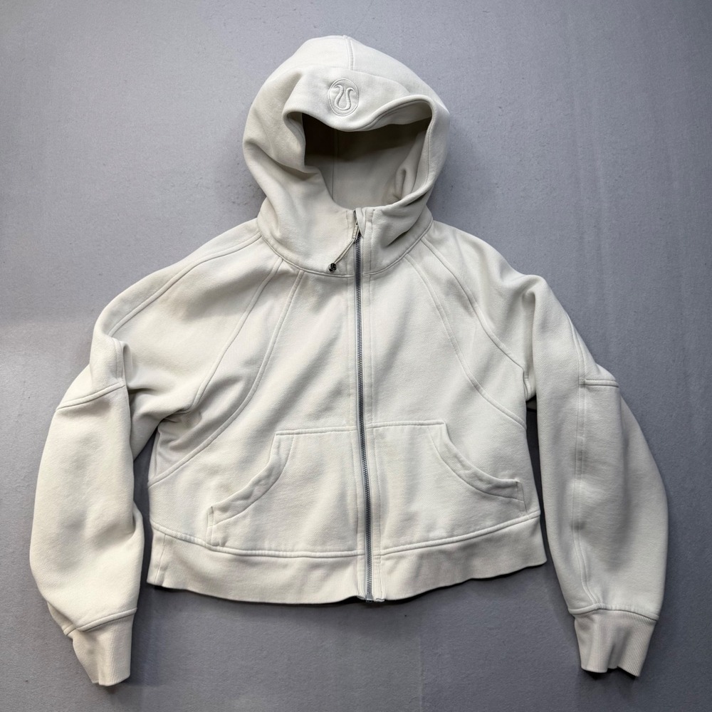 Lululemon Scuba Oversized Full Zip Hoodie XS/S Natural Ivory Cream Off White